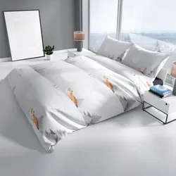 Leonado Vicenti Bettwäsche 135x200 Set Fleece Winter mit Fuchs und Landschaft Kuschelig weiche Winterbettwäsche flauschig warm mit Reißverschluss