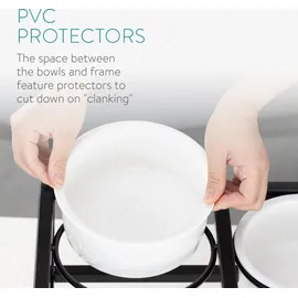 Navaris SPUNKYJUNKY Hundenapf Keramik Fressnapf Erhöhter Futternapf mit Ständer für mittelgroße und große Hunde (15.5cm, Tief)