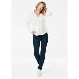 GOLDNER Elegantes Chiffonshirt mit Jersey-Details Weiß 42