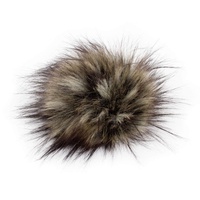 Unbekannt Fell Pompon mit Druckknopf natural racoon (Waschbärbraun)