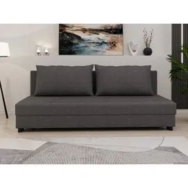 Homesy Schlafsofa Schlafsofa FACILE mit Bettkasten – Moderne 2-in-1 Couch mit Stauraum, mit Relaxfunktion grau|schwarz