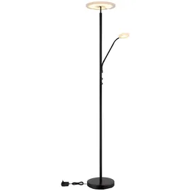 GLOBO Leseleuchte Stehlampe Deckenfluter dimmbar schwarz Metall Glas LED Flexospot