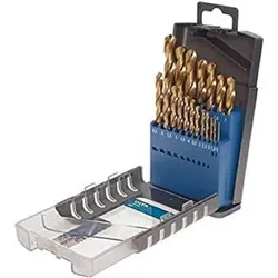 kwb HSS Metallbohrer-Set - Titan Spiralbohrer-Satz in Industrie-Qualität, Werkzeug-Box 19-teilig