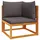 vidaXL Garten-Ecksofa mit Kissen Akazie braun