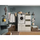 laundreezy LDSK4 Waschmaschinenschrank 117,5 x 162 x 67,5 cm Weiß Holzwerkstoff