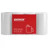 KATRIN Küchenrolle 64 Blatt, 2-lagig, weiß 870750 , 1 Packung = 4 Rollen à 64 Blatt