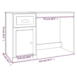 vidaXL Schreibtisch mit Schublade Sonoma-Eiche 115x50x75 cm