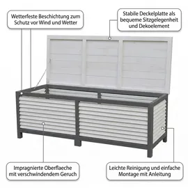 MuCoLa Auflagenbox 140 x 52 x 46 cm Grau