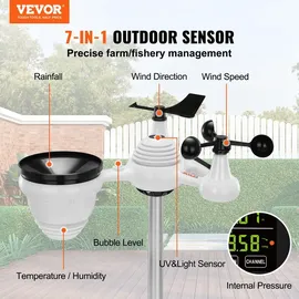 Vevor 7-in-1 Wetterstation Mehrfarbig 190,5 mm