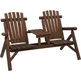 Outsunny Gartenbank Mit Tisch, Gartenmöbel, Sitzbank, 2 Stühle, Massivholz, Braun, 157 X 88 X 103 Cm