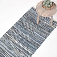 Homescapes FLICKENTEPPICH-LÄUFER aus Recycling-Denim 66/200 cm,