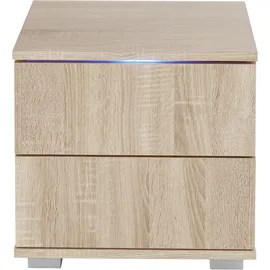 Priess Nachtkommode mit LED-Beleuchtung und Push-to-open