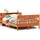 vidaXL Massivholzbett mit Regal 200 x 200 cm Kiefer massiv wachsbraun