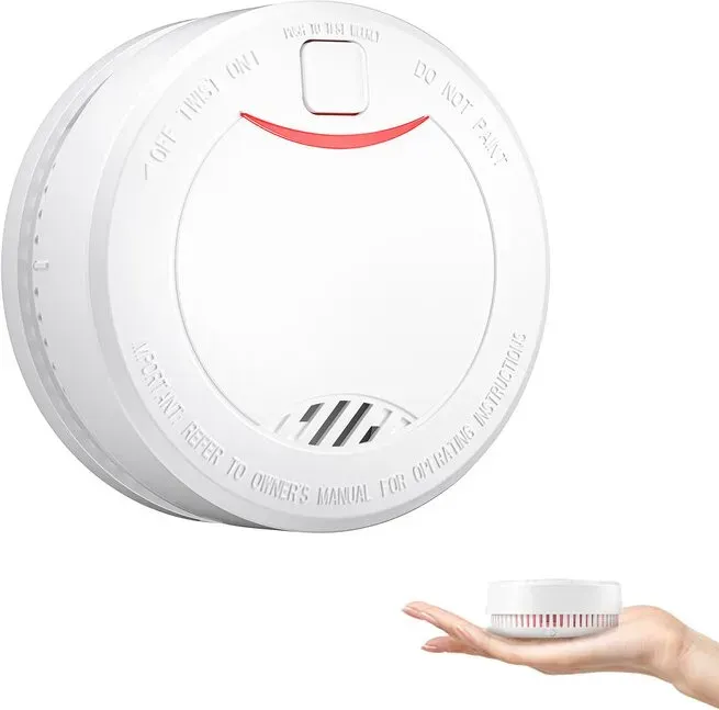 HEIMAN Rauchmelder, 10 Jahre Laufzeit, fotophotosensitiver Feuermelder, DIN EN 14604 zertifiziert, lauter Alarm (85 dB), weiß, Montagematerial