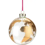 Giftcompany Dekokugel Weltkugel Glas Ø 10 cm Gold transparent Hänger Kugel Weihnachtskugel