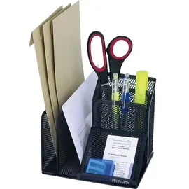 Wedo Schreibtisch-Organizer Mesh 65501, schwarz, 4 Fächer, 158x145x135mm