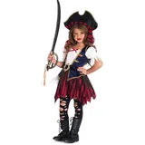 Leg Avenue Piraten-Kostüm Piratin - Halloween Kostüm Kinder Mädchen, Für kleine Schrecken der sieben Meere blau 128-140
