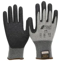 Schnittschutzhandschuh Taeki5, Latex-beschichtet, Größe 9XL - grau/schwarz - 9/XL