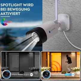 LuVision Dual WLAN Funk Video Überwachungssystem 10 Kanal Mini NVR 5MP Überwachungskamera Set Mikrofon Cloud 4 Kameras