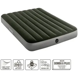 Intex Prestige Downy Doppelbettmatratze Mit Pumpe Und Fiber-tech-technologie - Green / Grey - 137 x 191 x 25 cm