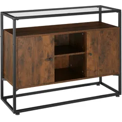 TECTAKE Sideboard Oldham 100x38x80,5cm - Industrial Holz dunkel, rustikal