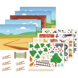 Brunnen Rubbelsticker Set Bauernhof 16 x 12 x 2 cm Mehrfarbig