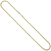 Schmuck Krone Goldkette 1,9mm Zopfkette aus 585 Gold gelb/weiß, 45cm, Gold 585