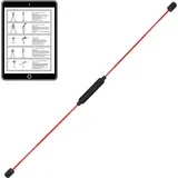 Best Sporting Schwingstab Fitness rot I Swingstick für Ganzkörpertraining I Gymnastikstab mit Anleitung für 16 Übungen I Fitnessgeräte für zu... - Rot