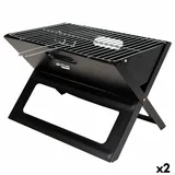 Aktive Tragbarer Grill aktive schwarzer Stahl Eisen 45 x 30 x 29 cm - Schwarz