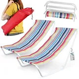 Gartenliege Sonnenliege Strandliege Liegestuhl Strandstuhl tragbar 2 STK.