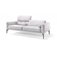 Sofanella 3-Sitzer Leder BIANCO, Relaxcouch, Designersofa, Designer Sofa, 3er Couch, Sofagarnitur weiß 218 cm x 72 cm x 97 cm