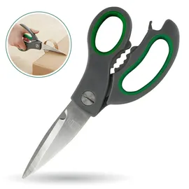 Fackelmann Chefkoch trifft Fackelmann Küchenschere – Robuste Multifunktionsschere für Küche und Haushalt, ergonomischer Griff mit Soft-Grip Einsätzen, vielseitig einsetzbar