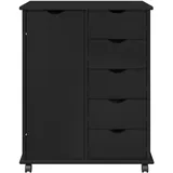 vidaXL Rollcontainer 63,5 x 39 x 79 cm Schwarz