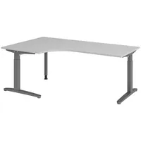 Bümö Schreibtisch Grau, Graphit, Nachbildung, Rechteckig, 200x74x120 cm FSC