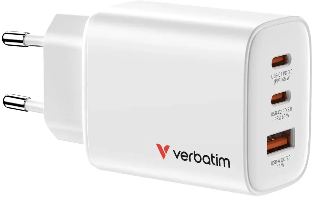 Verbatim 32353 Ladegerät für Mobilgeräte Universal Weiß AC Schnellladung Drinnen