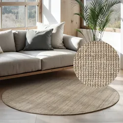 Teppich HANSE HOME "Jaipur Juteteppich", grau (grau,braun), H:10mm Ø:200cm, Jute, Teppiche, Naturfaser, Wohnzimmer, Esszimmer, Schlafzimmer, Flur, Läufer, Boho