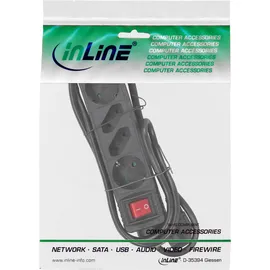 InLine Steckdosenleiste 4-fach 3 m Schwarz