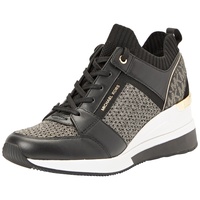 Michael Kors Georgie Knit Trainer Sneaker, Black/Gold, 39.5 EU