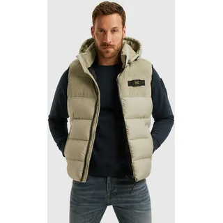 PME Legend regular fit Steppweste mit Logo-Applikation Modell 'Gobbler', Kitt, XL