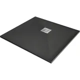 Mexen Stone+ Komposit-Duschwanne quadratisch 80 x 80 cm, Anthrazit - 44718080