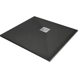 Mexen Stone+ Komposit-Duschwanne quadratisch 80 x 80 cm, Anthrazit - 44718080
