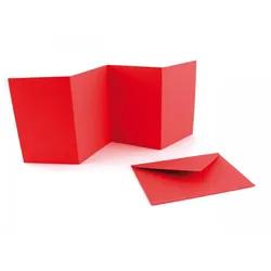 Folia Leporello-Karten mit Umschlag, 3 Stück, Farbe wählbar