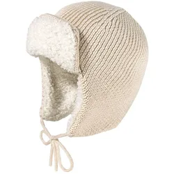Strickmütze MAXIMO, Baby, Gr. 43, beige, Materialmix, casual, Mützen, mit weichem Plüschfutter