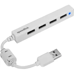 Speedlink SNAPPY SLIM USB Hub, 4-Port, USB 2.0, Passiv, Weiß