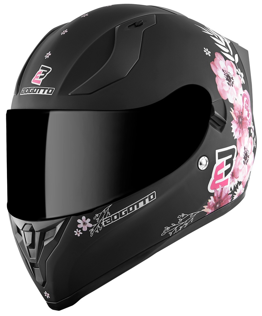 Bogotto H128 Fiori Helm, schwarz-pink, Größe L