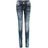 Cipo & Baxx Jeans Damen, Gr. 25, Länge 34, blau, 86% Baumwolle, 10% Elasthan, 4% Polyester, unifarben, slim fit lang, Jeans Slim-fit-Jeans, mit auffällig farbigen Ziernähten, WD256