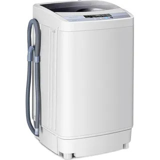 4,5 kg Waschmaschine Toplader mit Schleuder, Waschvollautomat mit 10 Programme & 8 Wasserniveaus, Miniwaschmaschine 310W/240W - Weiß