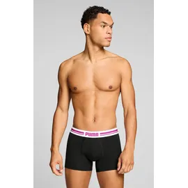 Puma MEN EVERYDAY PLACED LOGO BOXERS 2P electric orchid / schwarz XXL 2er Pack