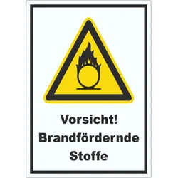 HB-Druck Vorsicht Brandfördernde Stoffe Aufkleber A5 (148x210mm)