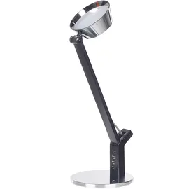 Beliani LED-Schreibtischlampe Silber Metall mit USB-Port Dimmbar Verstellbarer Schirm Helligkeitsregulierung Modern Büro Ausstattung Arbeitsleuchte